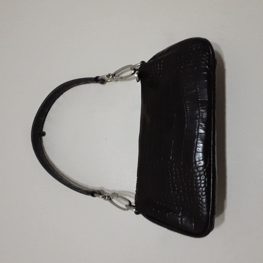 Express brown Croc-Embossed Shoulder Bag